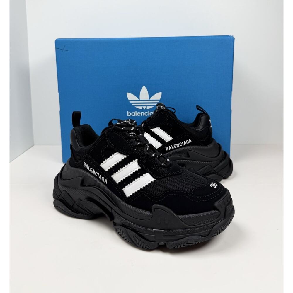 Size 36EU/6 - Balenciaga Triple S x Adidas Sneakers🖤 NEW/RETAIL $1,150! - Picture 2 of 9